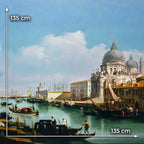 Italian Mulberry silk satin fabric panel printed with a Venice Grand Canal scene and Santa Maria della Salute