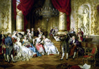Printed natural satin silk featuring the complete artwork The Concert by Carl Schweninger Jr.